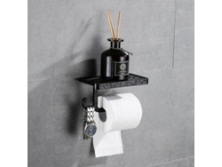 Portarrollos De Papel Higiénico De Pared En Aluminio Bronce Y Negro Con Ganchos Y Soporte Para Teléfono Móvil.