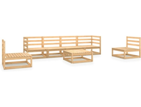 Conjunto 7 de muebles de jardín VIDAXL madera maciza de pino