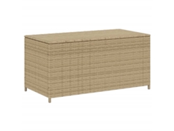 Caja de almacenamiento de jardín MAISON EXCLUSIVE, mimbre beige mixto (190 l)