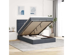 Estructura Cama Otomana Con Colchones Gris Oscuro 140x200cm