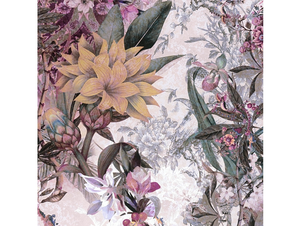 381775 Gu Papel De Pared Con Flores Liso Mate 5,33 M2 Profhome