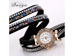 Reloj De Pulsera Analógico De Cuarzo Con Esfera Redonda Y Estilo Sencillo Para Mujer De Cmk (negro)
