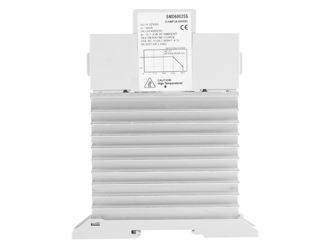 Relé De Estado Sólido Monofásico Dc Control Dc Con Disipador De Calor Rail Din Smd60025s