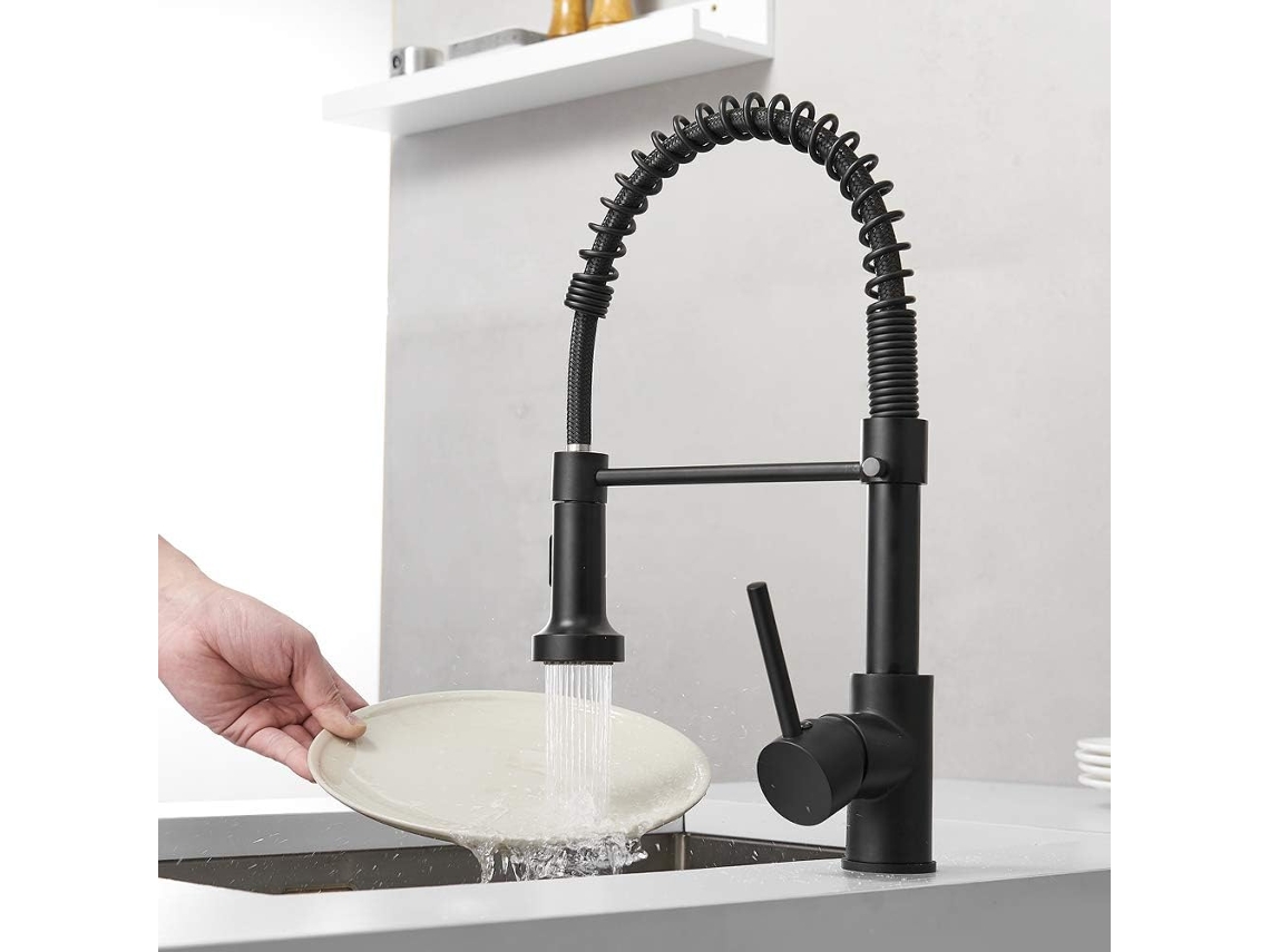 Grifo Monomando Para Fregadero De Cocina Con Resorte De Latón Macizo