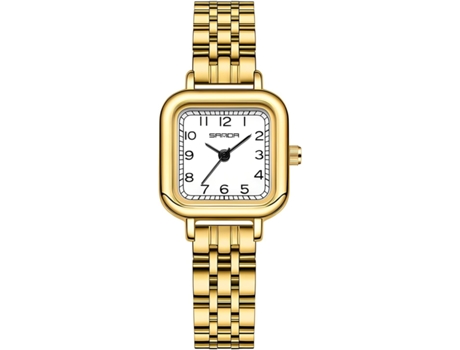 VEANXIN Relojes cuadrados de pulsera de reloj de oro vintage para mujer-Acero Oro Rosa