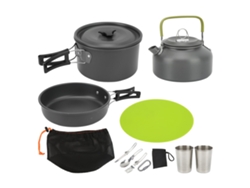 Juego De Utensilios De Cocina Portátiles Para Acampar Con Ollas, Hervidor Y Utensilios Plegables Para Uso En Campamentos Y Actividades Al Aire Libre.