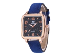 Reloj De Cuero Pu Zhoulianfa Para Mujer Dial Cuadrado Reloj De Pulsera De Cuarzo Azul Real