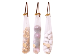 3 Bolsas De Malla Reutilizables Para Almacenar Frutas Y Verduras, Colgantes, Ecológicas, 11x40cm
