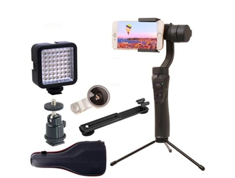 Estabilizador de Gimbal SLOWMOOSE Portátil de 3 Ejes para Smartphone iPhone com Tiro Vertical y Lateral de Angel