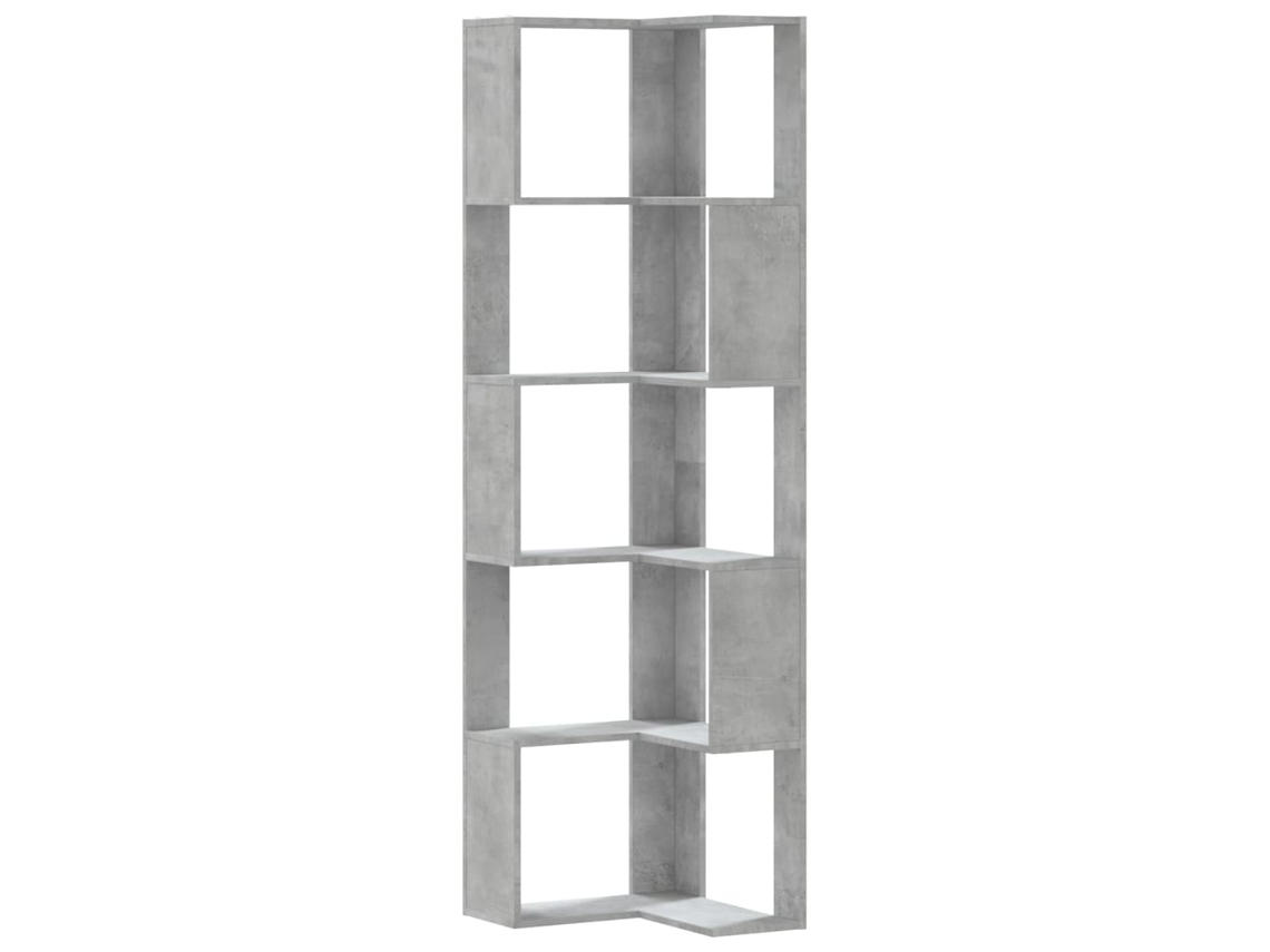 Maison Exclusive - Estantería Esquina 5 Niveles Madera Gris Hormigón 50x50x179 Cm