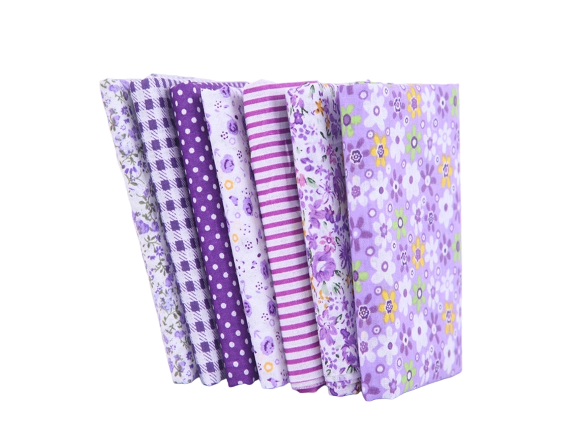 Paquete de tela de algodón para manualidades, patchwork, cuadrados para costura DIY, 7 piezas, 50 x 50 cm, tela de algodón puro con pequeñas flores