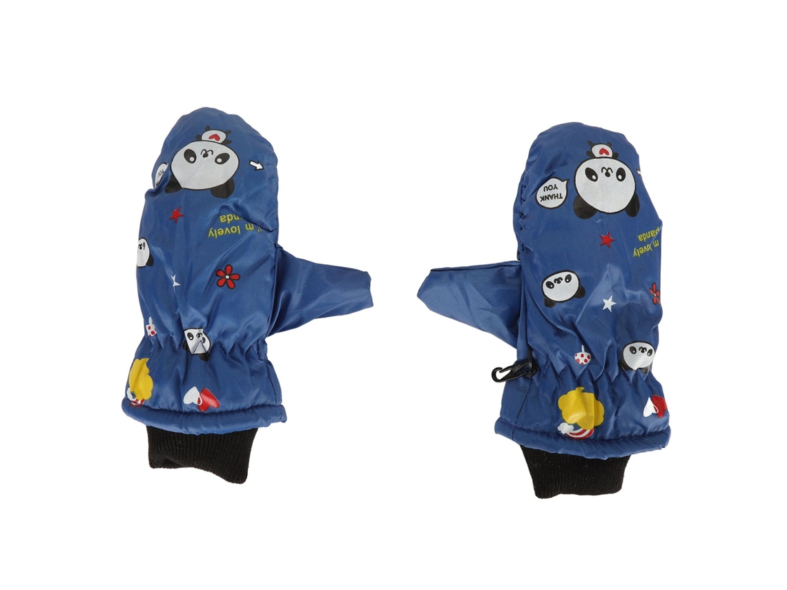 Guantes De Nieve Para Niños Impermeables Aislantes Antiviento Suaves Patrones Bonitos Azules Para Niños Pequeños