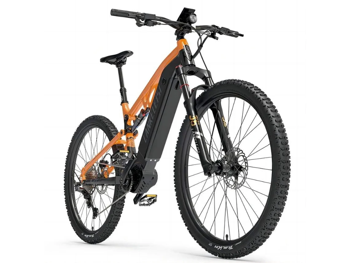 Bicicleta eléctrica Lankeleisi GT800 para uso diario, 500 W, 20 Ah, 48 V, 40 km/h, 29 pulgadas, color naranja