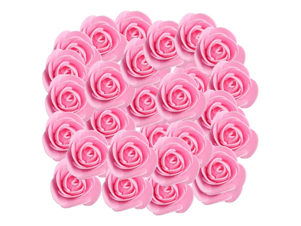 Cabezas de flores artificiales de color rosa intenso slowmoose