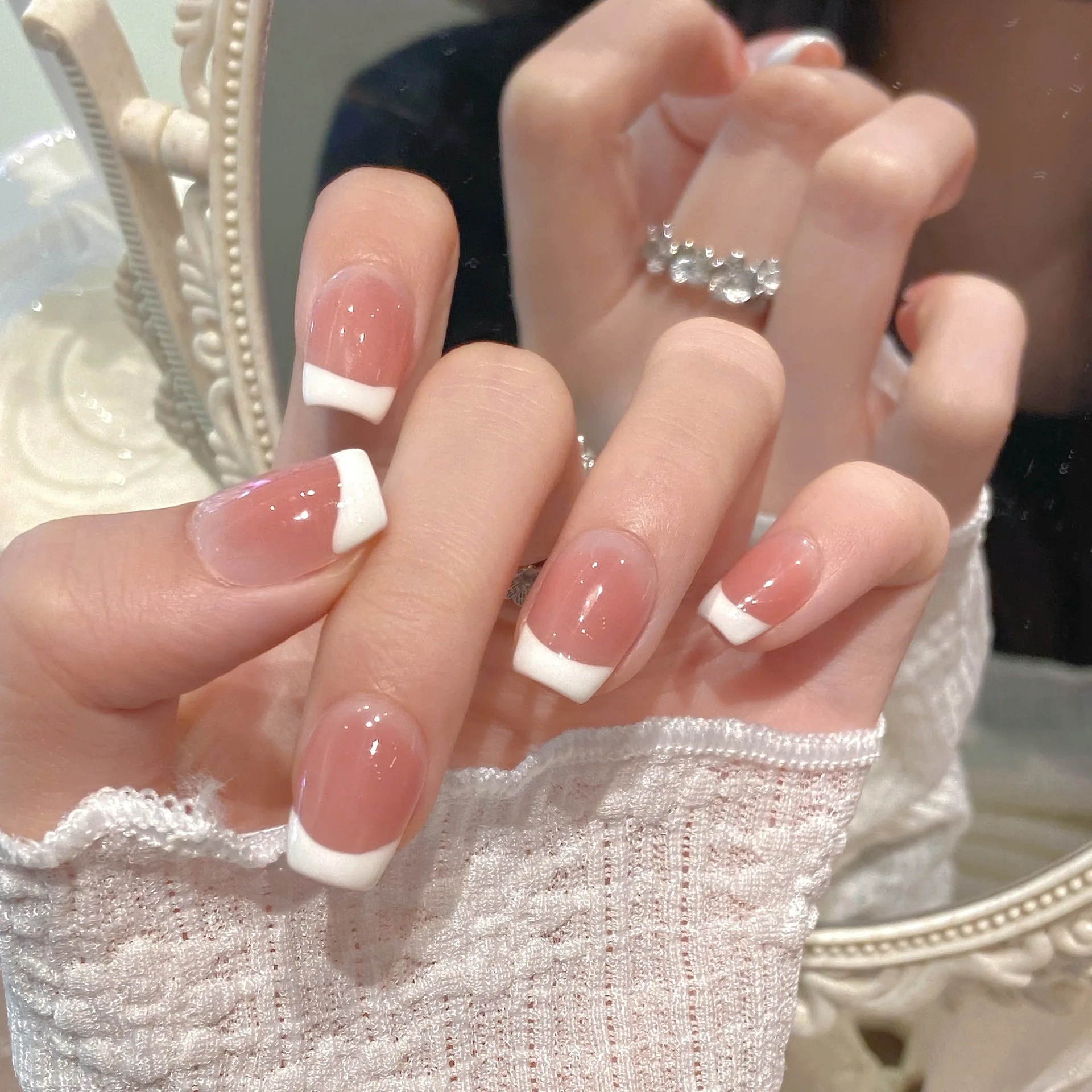 (122-l) 10 Pegatinas Brillantes Hechas A Mano Para Uñas Postizas Para Una Cobertura Completa