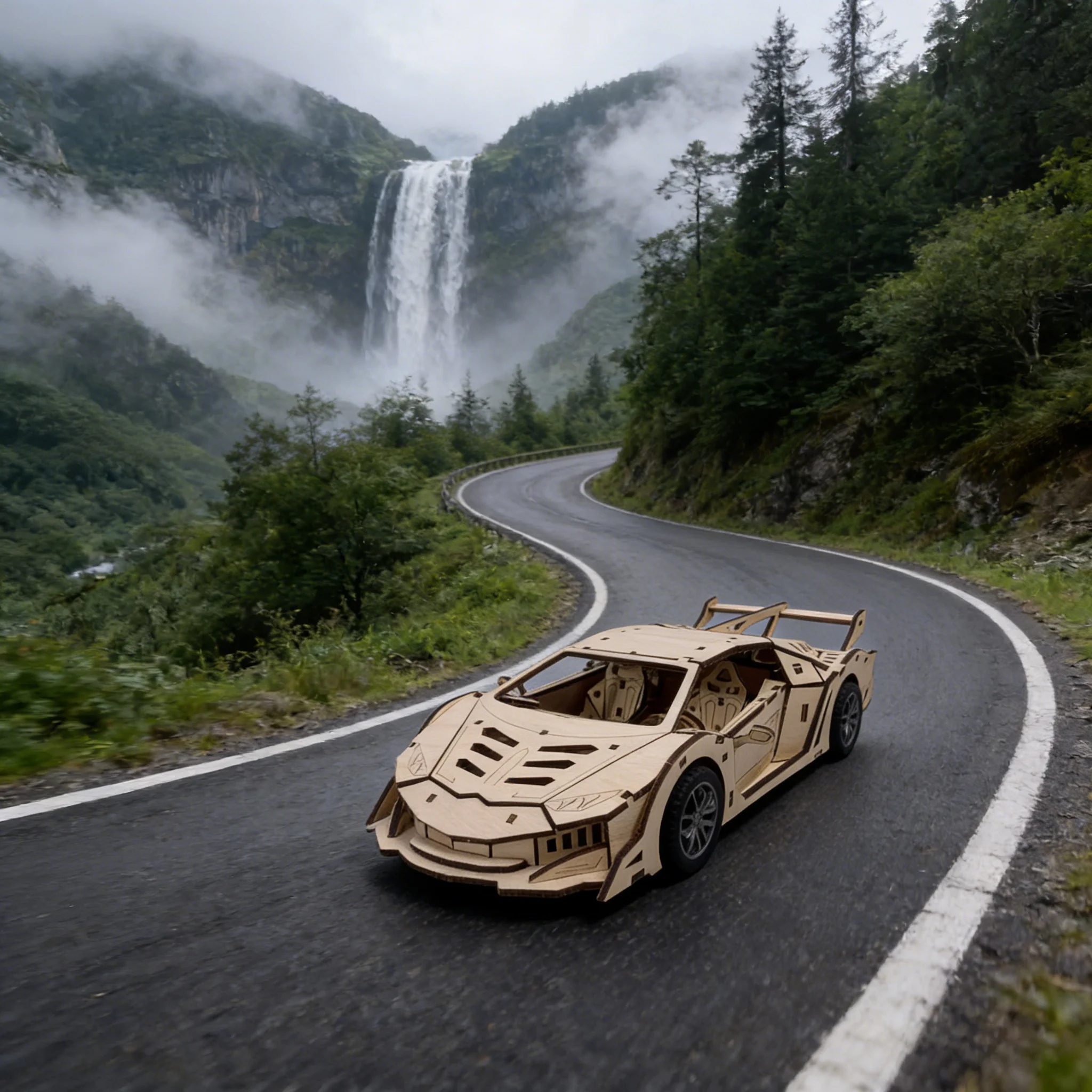 Un supercoche de madera para armar tú mismo, un rompecabezas 3D creativo. MDUG