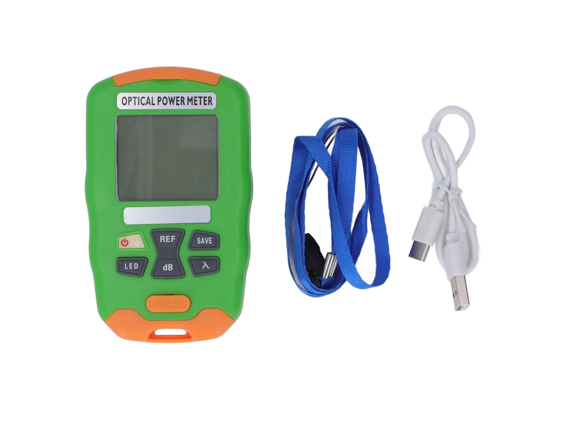 Medidor De Potencia De Fibra Óptica Recargable -70~+10dbm Con 10 Longitudes De Onda Para Mantenimiento