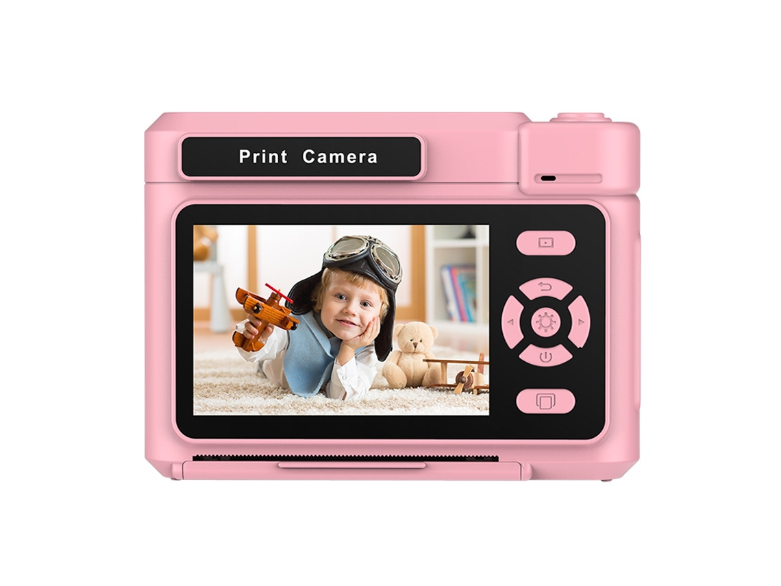 Cámara instantánea Chrui D15 con pantalla IPS de 2,4 pulgadas y compatible con impresión monocromática (rosa)