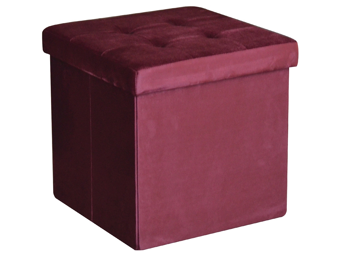Banqueta MY DEKOR Veludo Scarlet (38 x 38 x 38 cm)