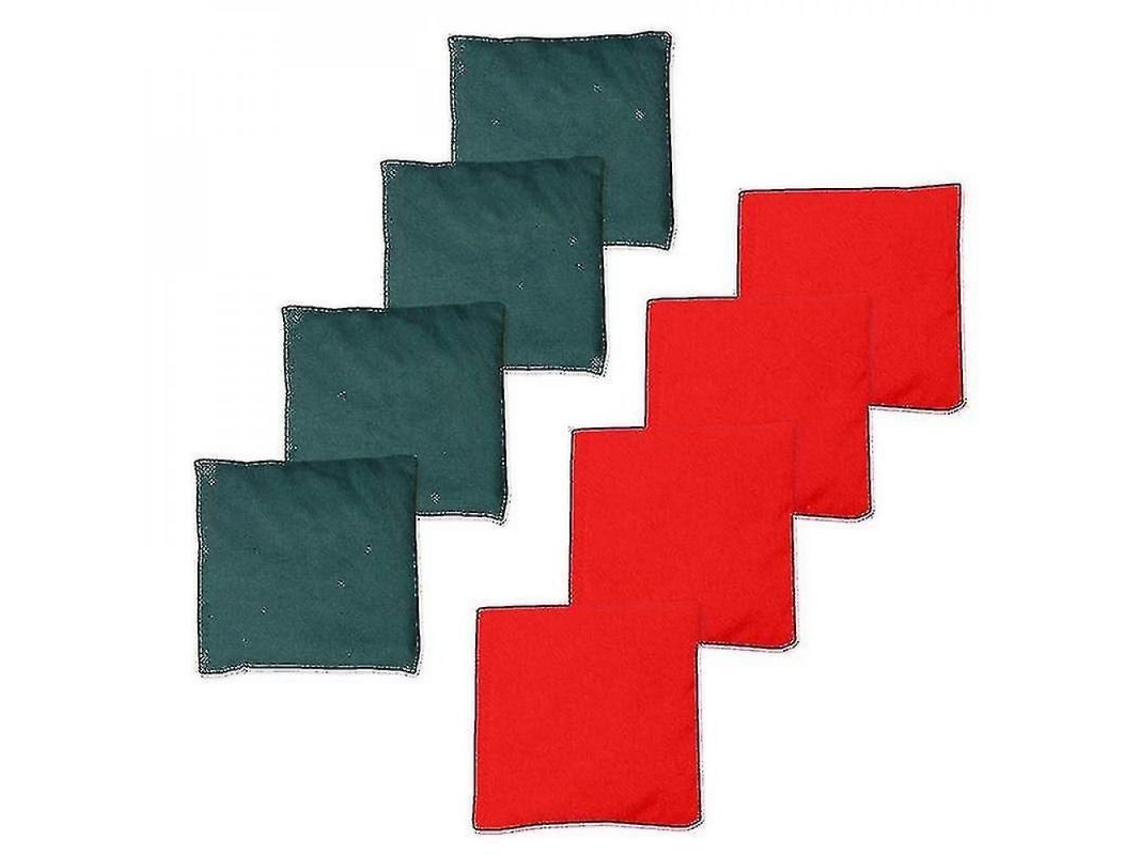 Juego De 8 Sacos De Arena Para Cornhole Resistentes A La Intemperie, Rojos Y Verdes, Con Bolsa De Transporte.