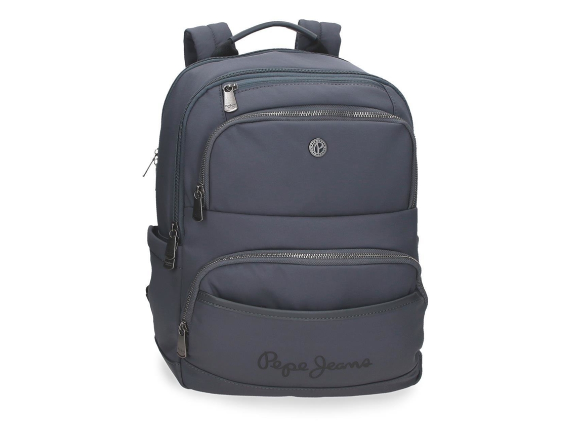 Mochila para portátil de 15" y tablet de 12" Pepe Jeans Corin gris, adaptable a trolley