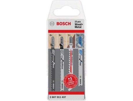 Conjunto de Láminas de Sierra de Calar BOSCH Vertical para Madera y Metal - 15 Un - Vástago T