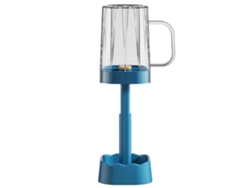 Portacepillos multifuncional con vaso de enjuague y asa para viajes en casa, azul