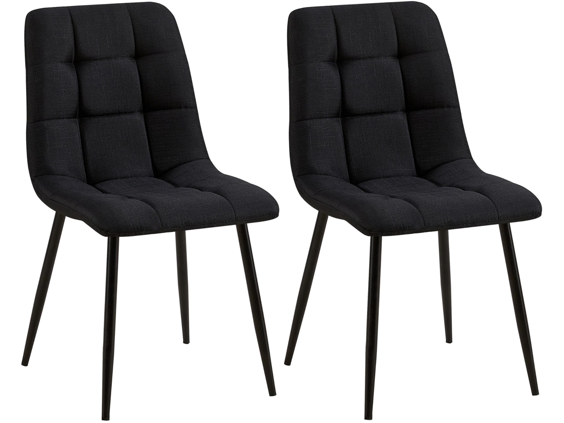 Set de dos sillas de comedor Tilde en tela o terciopelo preto/tecido CLP
