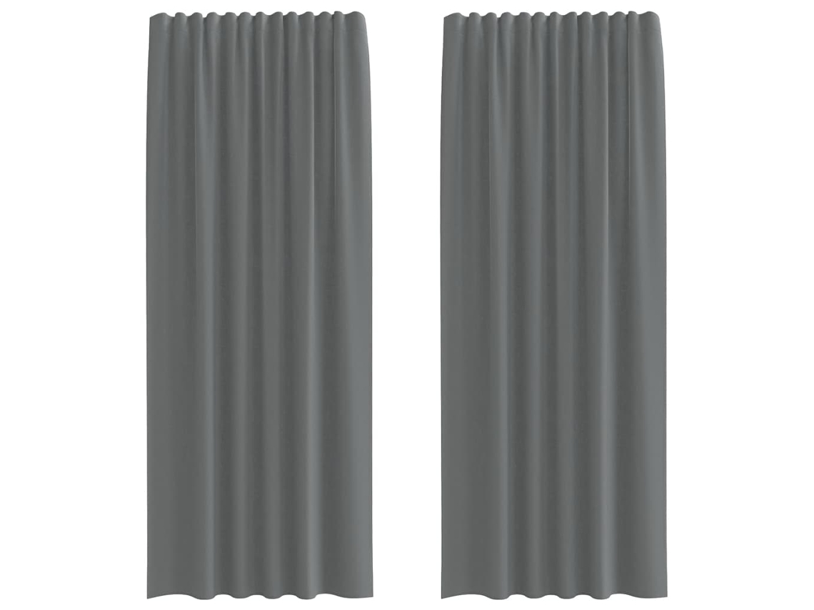 Maison Exclusive - Cortinas De Voile Con Ojales Para Barra, 2 Unidades, Gris Oscuro