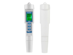 Medidor portátil de calidad del agua 3 en 1 2026DN con pH, CE y temperatura, sonda reemplazable y pantalla LCD retroiluminada | Sin marca