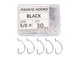 Kit De 30 Anzuelos De Pesca En Forma De J De Acero Inoxidable Con Mango Largo Para Pesca En Agua Dulce Y Salada.