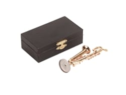 Modelo De Saxofone Em Miniatura De Latão Com Base E Caixa Para Decoração E Coleção