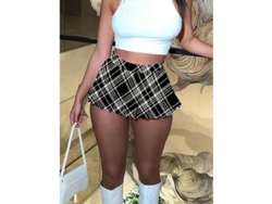 2026-falda Mini Plisada De Algodón Para Mujer Moda 2023 Verano Y2k A-line Elástica Sexy Club Ropa Talla Slim