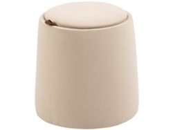 Taburete 2 En 1 Terciopelo Almacenamiento Ø44x47,5 Beige