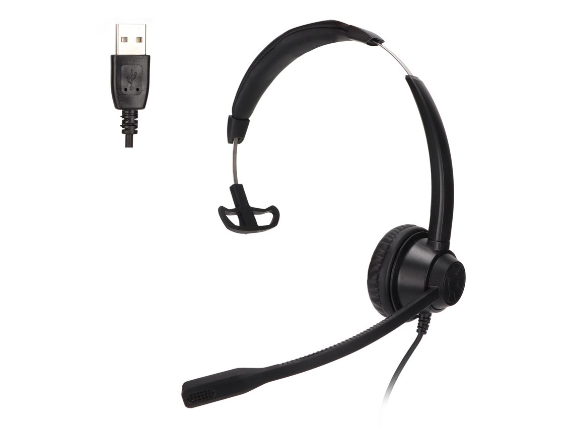 Auriculares Telefónicos Usb De Un Solo Auricular Con Micrófono Cancelación Ruido Para Centros