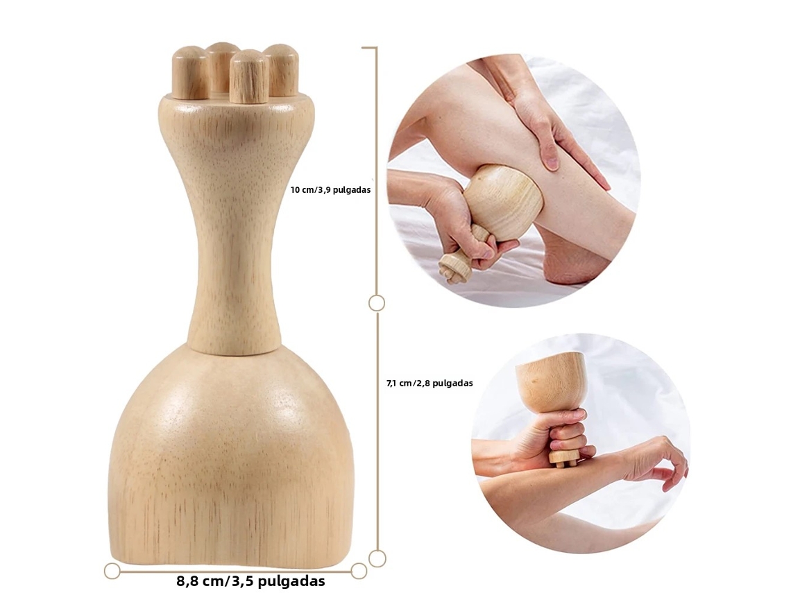 (2 Modelos) Taza De Masaje Suave De Madera De Mano