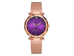 Reloj De Pulsera De Cuarzo Para Mujer Con Correa De Aleación Morada Sencilla Y Elegante.