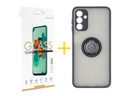 Pack 1 X Película de Vidrio Templado 2.5D + Funda SKYHE para Samsung Galaxy A36 5G Gel Bumper con Anillo Negro
