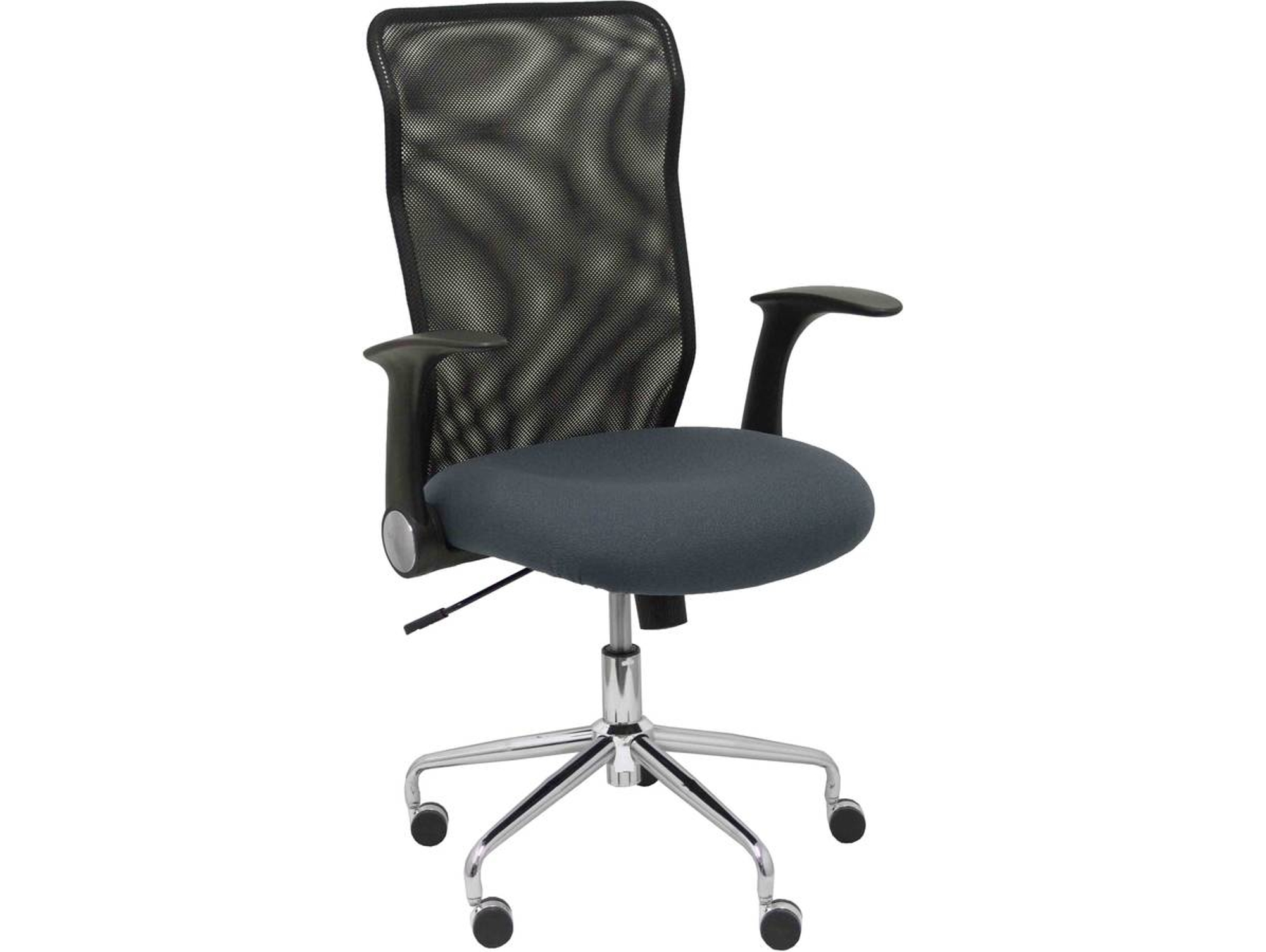 Silla de Escritorio Operativa PIQUERAS Y CRESPO Minaya Gris Oscuro y Negro (Malla y Tejido)