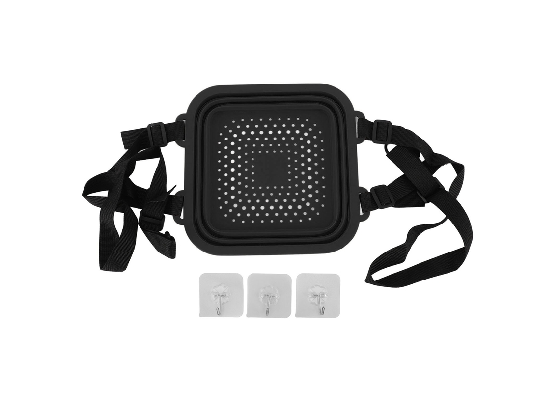Recipiente portátil plegable de silicona negra para baño de hielo