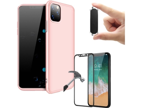 Carcasa, Protector y Soporte iPhone 11 Pro Max Slim armor 360º Rosa