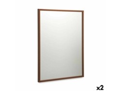 Espejo de pared 50 x 70 cm Bronce Madera MDF (2 Unidades)