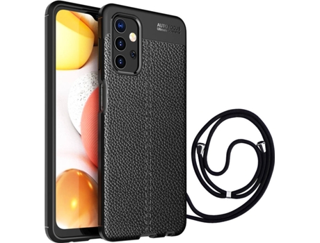 Carcasa con Cordón Samsung Galaxy A13 4G Rugged Leather Negro