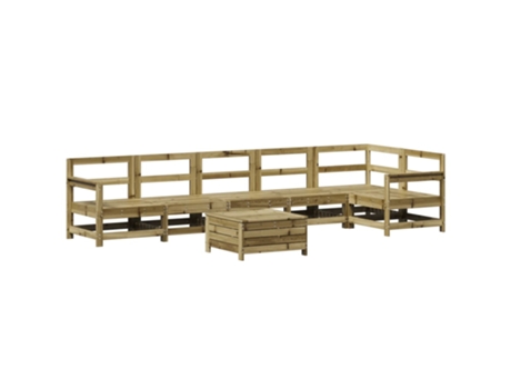 Conjunto 7 de sofás de jardín VIDAXL madera de pino impregnada