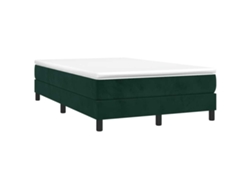 Maison Exclusive - Cama Box Spring Con Colchón Terciopelo Verde Oscuro 120x190 Cm