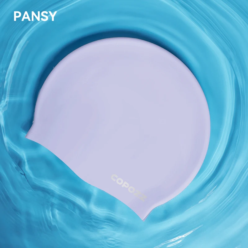 Gorro De Natación De Silicona Impermeable (morado), Gorro De Natación Profesional Para Mujeres Con Cabello Largo.
