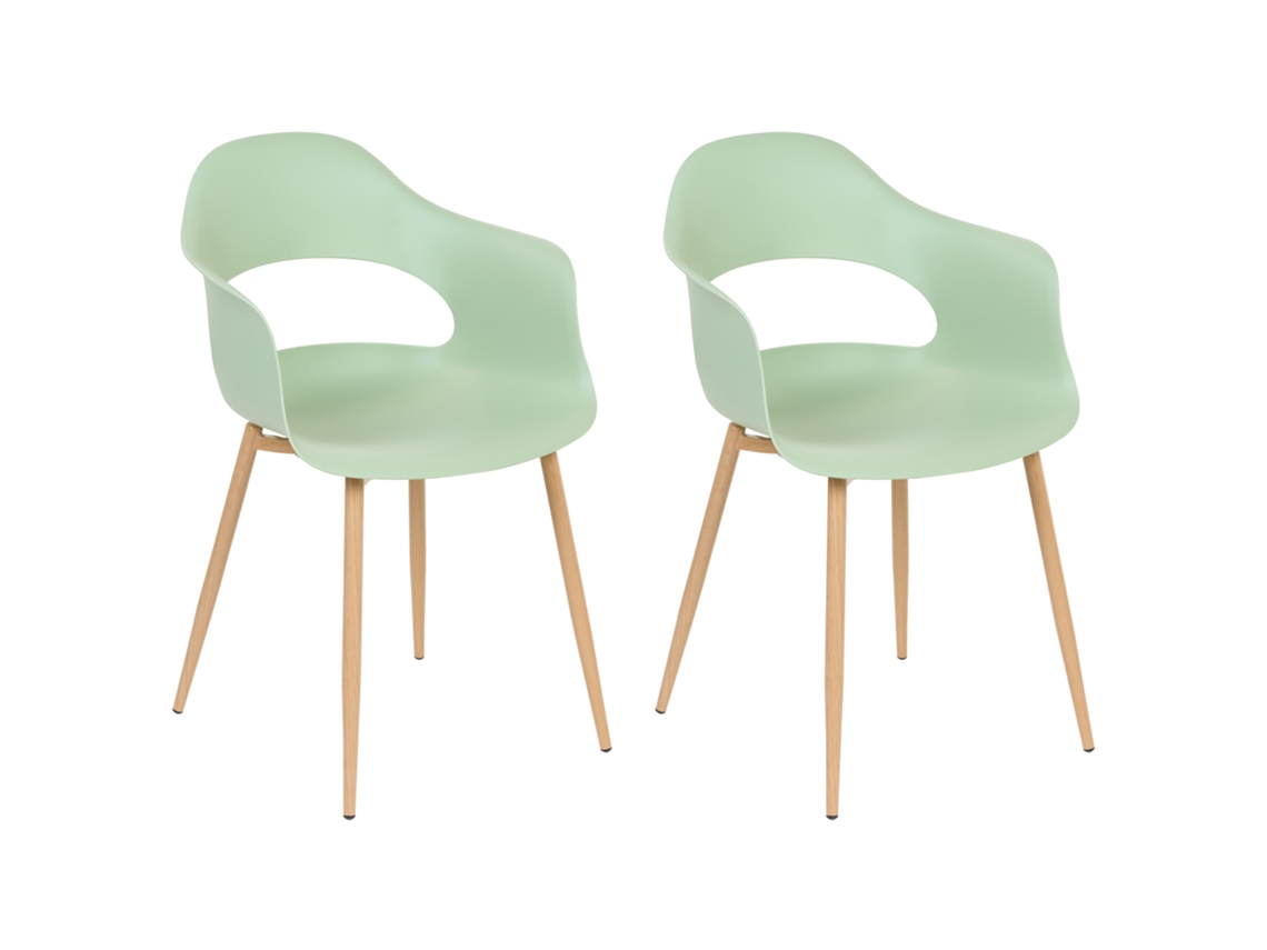 2 cadeiras de jantar em estilo escandinavo BELIANI Utica de Material sintético Verde 54x47x81