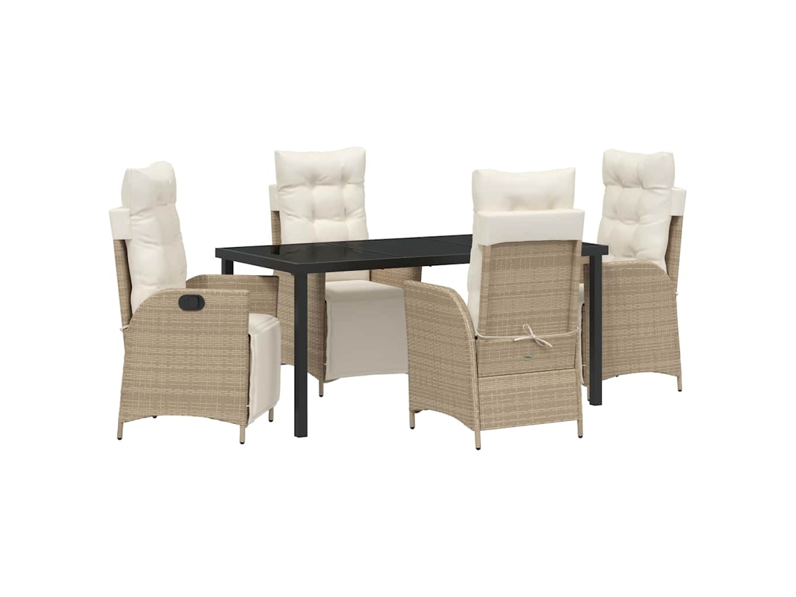 Maison Exclusive - Conjunto De Comedor De Jardín 5 Pcs Beige Ratán Sintético