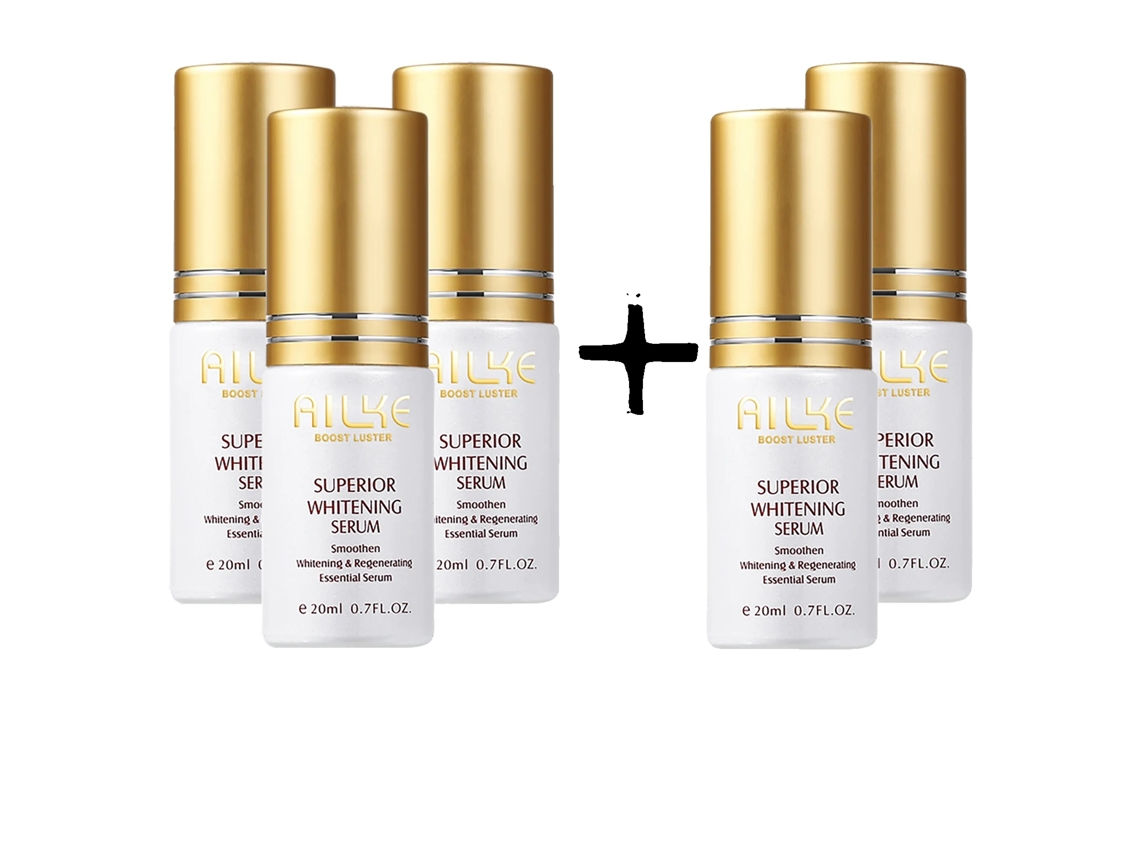 Suero Super Blanqueador Ailke, Hidratación Profunda, Reduce Manchas Oscuras, 5 Frascos de Suero Original
