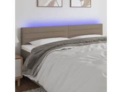 Cabecero Con Led De Tela Gris Taupe 180x5x78/88 Cm